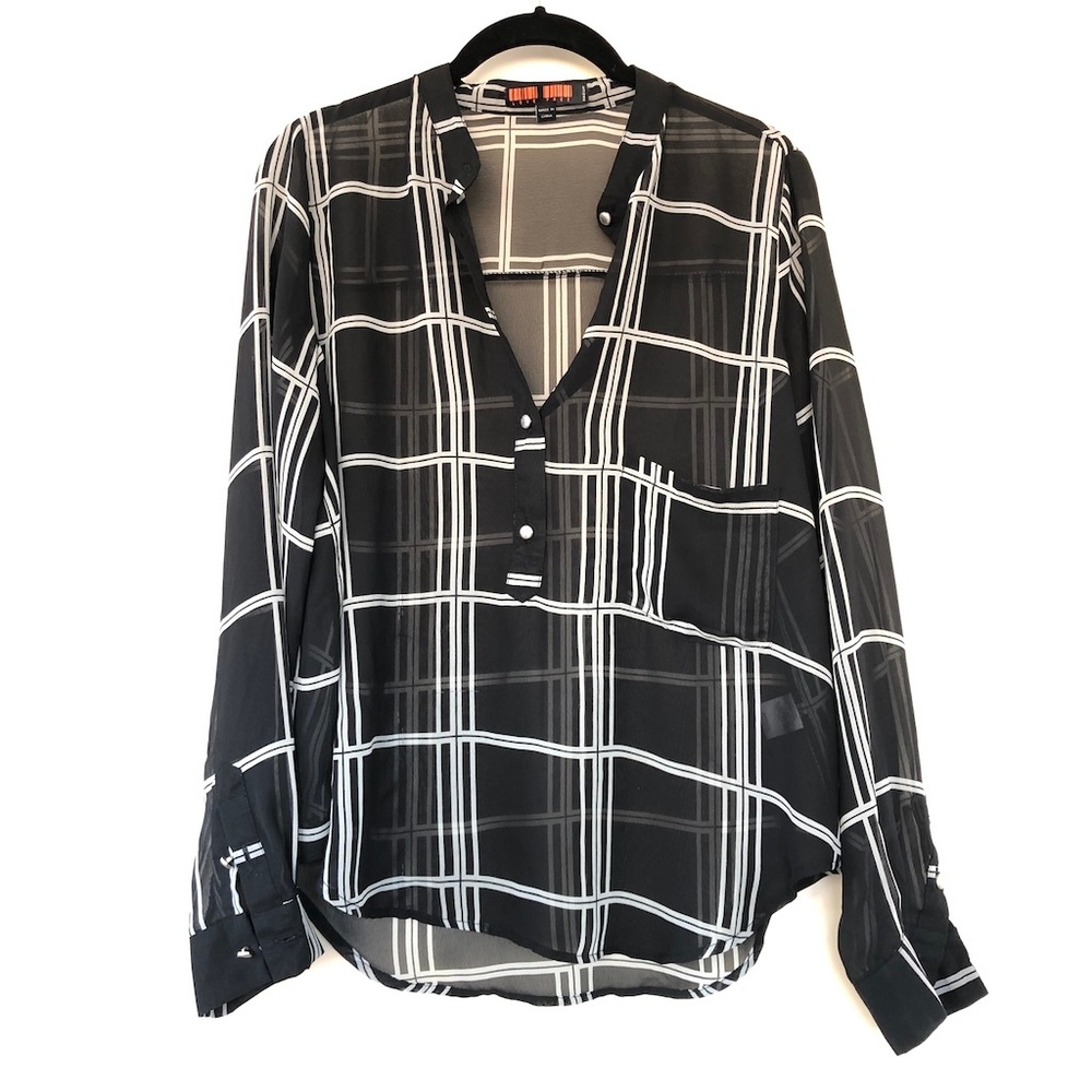 Sheer Plaid Top
